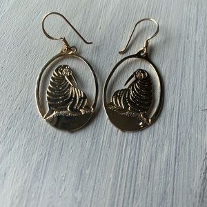 Gold Walrus Earrings